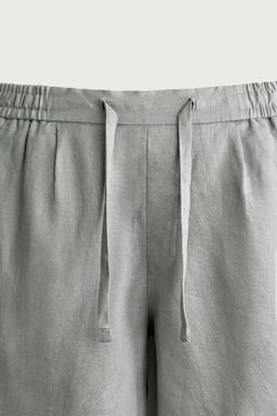 BERMUDA RELAXED FIT 100% LINO / Gris claro - Zara фото 13