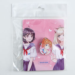 Цена за 2 шт. Значок деревянный Школьницы, аниме, 2.6?3.3 см