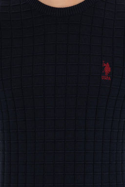 Мужской темно-синий трикотажный свитер с круглым вырезом Неожиданная скидка в корзине - U.s. polo assn фото 6