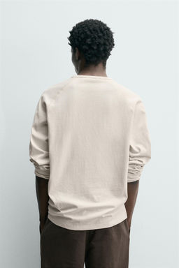 CAMISETA HEAVYWEIGHT CREWNECK / Beige claro - Zara фото 3
