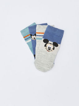 Mickey Mouse Desenli Erkek Bebek Soket ?orap 4l?