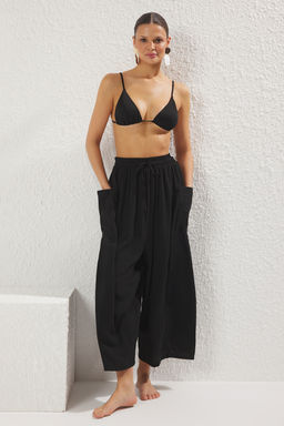 TRENDYOLMILLA Siyah Dokuma Plaj Pantolon TBESS24PL00007 фото 14
