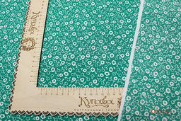 Штапель Белые незабудки цв.насыщенный нефритовый, ш.1.44м, вискоза-100%, 100гр/м.кв - Купава фото 7