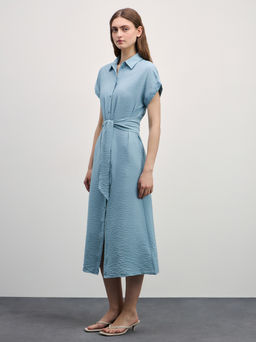 Платье-рубашка из струящейся вискозы / Zarina фото 3