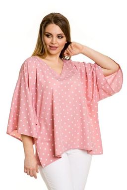 Блузка 864 горох на розовом
