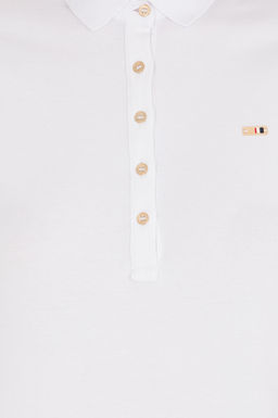 U. S. Polo Assn Женское белое трикотажное платье с воротником-поло - U.s. polo assn фото 5