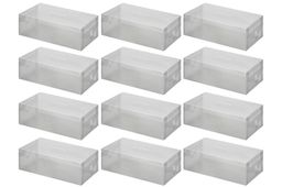 Набор 12 коробок для хранения женской обуви 30*18*10 см Прозрачные складные, с ручкой, дымчатые - Elan gallery фото 5