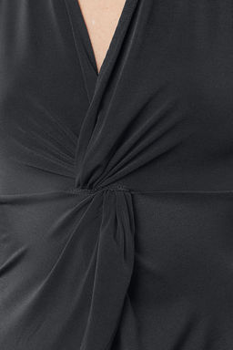 Trendyolmilla Bordo Fitted/Vucuda Oturan Polo Yaka Esnek Orme Bluz TWOSS24BZ00085 фото 4