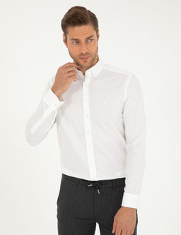 Beyaz Slim Fit Uzun Kollu G_mlek