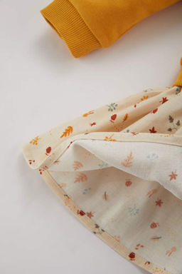 Платье с длинными рукавами и цветочным принтом для маленьких девочек - Defacto фото 4