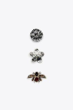 PACK OF 3 METAL BROOCHES: FLOWER AND BEE - Zara фото 4