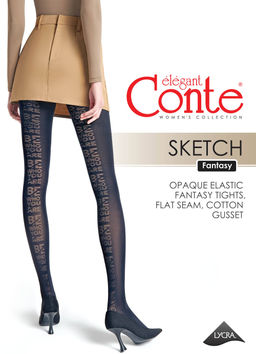 Колготки фантазийные CONTE SKETCH Колготки с надписями nero - Conte elegant фото 4