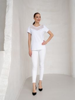 Футболка с кружевом.из хлопок 95%, лайкра 5% - Binita фото 11