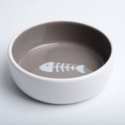 Миска керамическая Рыбные кость 300 мл - 13.413.44 см, тёмно-бежевая/белая - Пижон фото 3