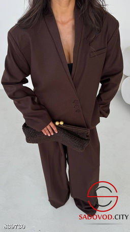 Жакет на запах с поясом + широкие брюки