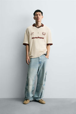 RETRO STRUCTURED FOOTBALL POLO SHIRT