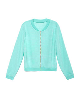 CONTE Ультракомфортный фактурный бомбер на молнии LJ 902 aqua blue aqua blue