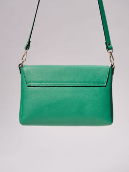 Кожаная сумка через плечо Deboro 30181 зеленая весна