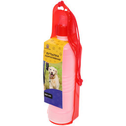 Цена за 2 шт. Поилка портативная прогулочная "ЛЮБИМЫЙ БРО", цвет красный, 25,5см 500мл