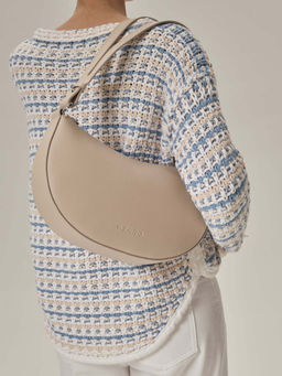 Сумка женская сэддл Azaro 31042 бежевый жемчуг