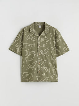 K?sa Kollu Desenli Erkek ?ocuk G?mlek