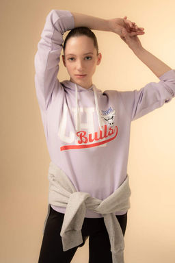 DeFactoFit Толстовка стандартного кроя с капюшоном NBA Chicago  фото 4