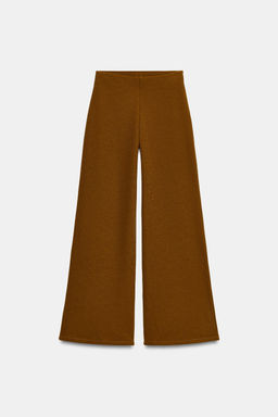 TEXTURED WIDE-LEG TROUSERS