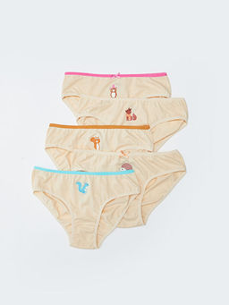 Bask?l? Pamuklu K?z ?ocuk K?lot 5li