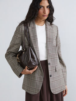 Ekose Kad?n Blazer Ceket