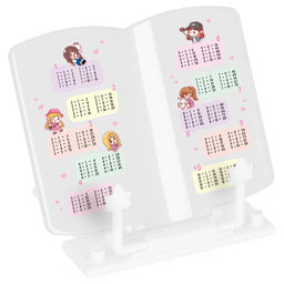 Подставка для книг СТАММ "Подружки", 200*200мм, регулир. угол наклона (ПК-32110) белая с рисунком