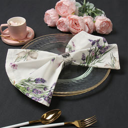 Набор салфеток с декоративными кольцами Этель Lavender, 40?40 см - 4 шт., 100% хлопок, саржа