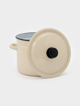 Кастрюля эмалированная, 7 л, d=23.6 см, цилиндрическая, цвет слоновой кости