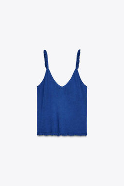 RUFFLED STRAPPY KNIT TOP - Zara фото 6