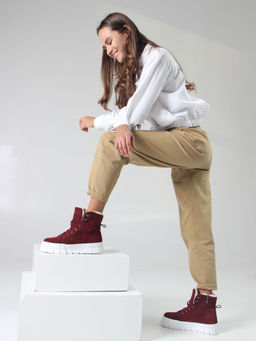 Ботинки EDART 216.212131w. бордо замша/шерсть  фото 5