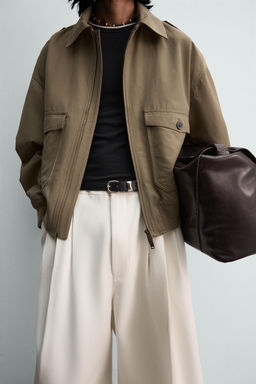 LIMITED EDITION VISCOSE-COTTON RELAXED FIT JACKET - Zara фото 7