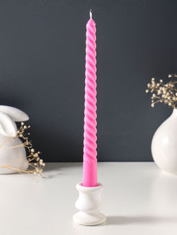 Цена за 2 шт. Свеча витая 25 см (набор 2 шт) 57 гр, 5 ч, цв. розовый