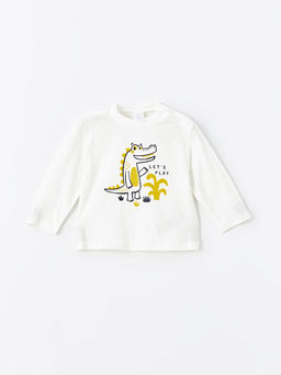 Bisiklet Yaka Uzun Kollu Bask?l? Erkek Bebek Ti??rt 2li - Waikiki фото 2