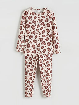 Leopar Desenli K?z ?ocuk Pijama Tak?m?
