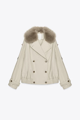 ZW COLLECTION WATER-REPELLENT SHORT TRENCH COAT