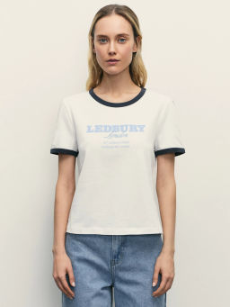 Укороченная футболка с принтом / Zarina фото 3