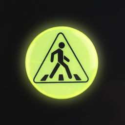 Цена за 100 шт. Светоотражающий значок «Пешеходный переход», d=3 см, жёлтый