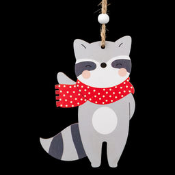 Цена за 1 шт. Украшение ErichKrause Decor Енот в шарфе 11см, дерево