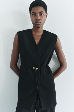 ZW COLLECTION WAISTCOAT WITH BELT AND VENTS - Zara фото 3