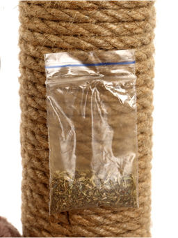 Домик для кошек с когтеточкой «Домосед», с лестницей и площадкой, 60×35×56 см, капучино