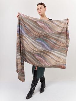 Большой, мягкий, тонкий и очень нежный двусторонний палантин с рисунком - Tantino фото 6