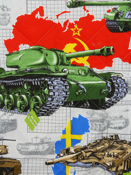 Покрывало детское из бязи - Танки 150х215