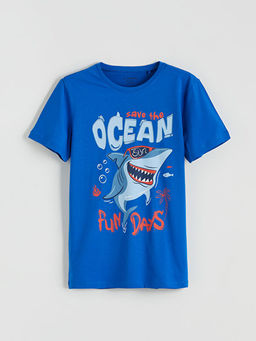 Bask?l? Erkek ?ocuk Pijama Tak?m?