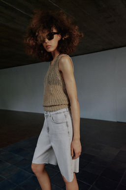 SHORTS Z1975 DENIM TIRO MEDIO / Gris claro - Zara фото 7