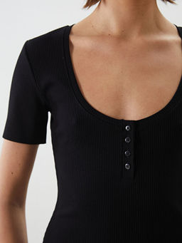 U Yaka Kad?n Bodycon Elbise