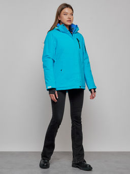 Горнолыжная куртка женская зимняя синего цвета 05S - Mtforce фото 14